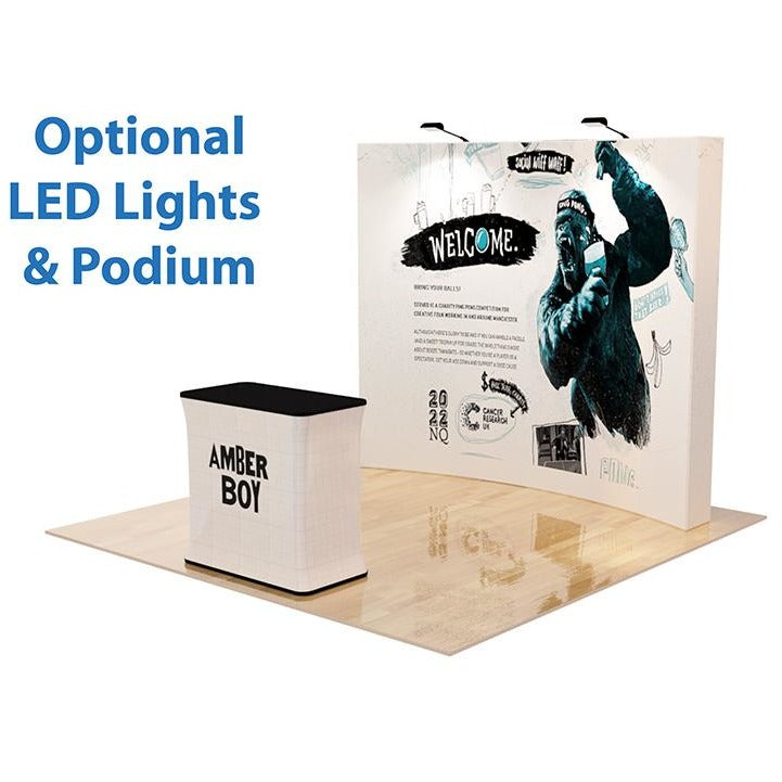 10ft Curve Velcro Fabric Pop Up Display